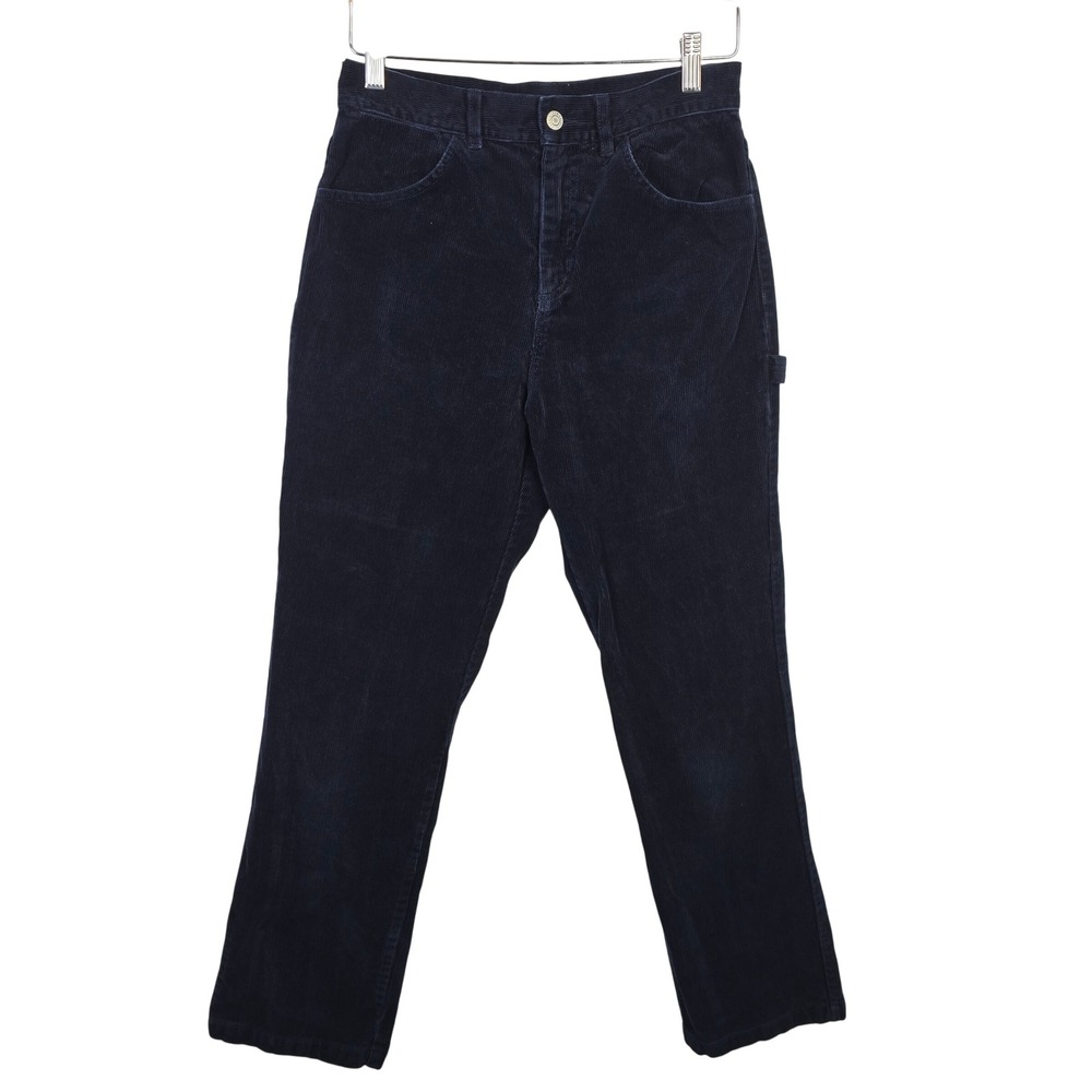 John Galt Navy Blue Corduroy Carpenter Pants Womens Large High Rise Straight Leg